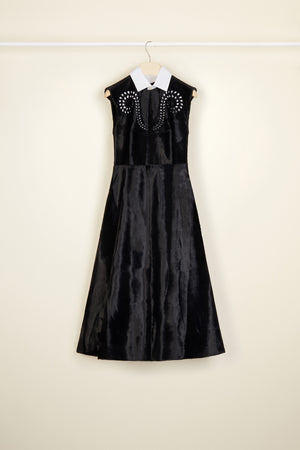 Faux ponyskin midi dress