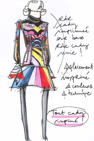 Psychedelic high neck 3D mini dress