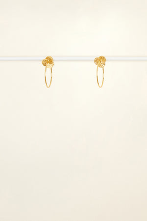 Mandarine brass stud hoop earrings