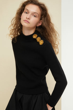 Brooch button Breton knit