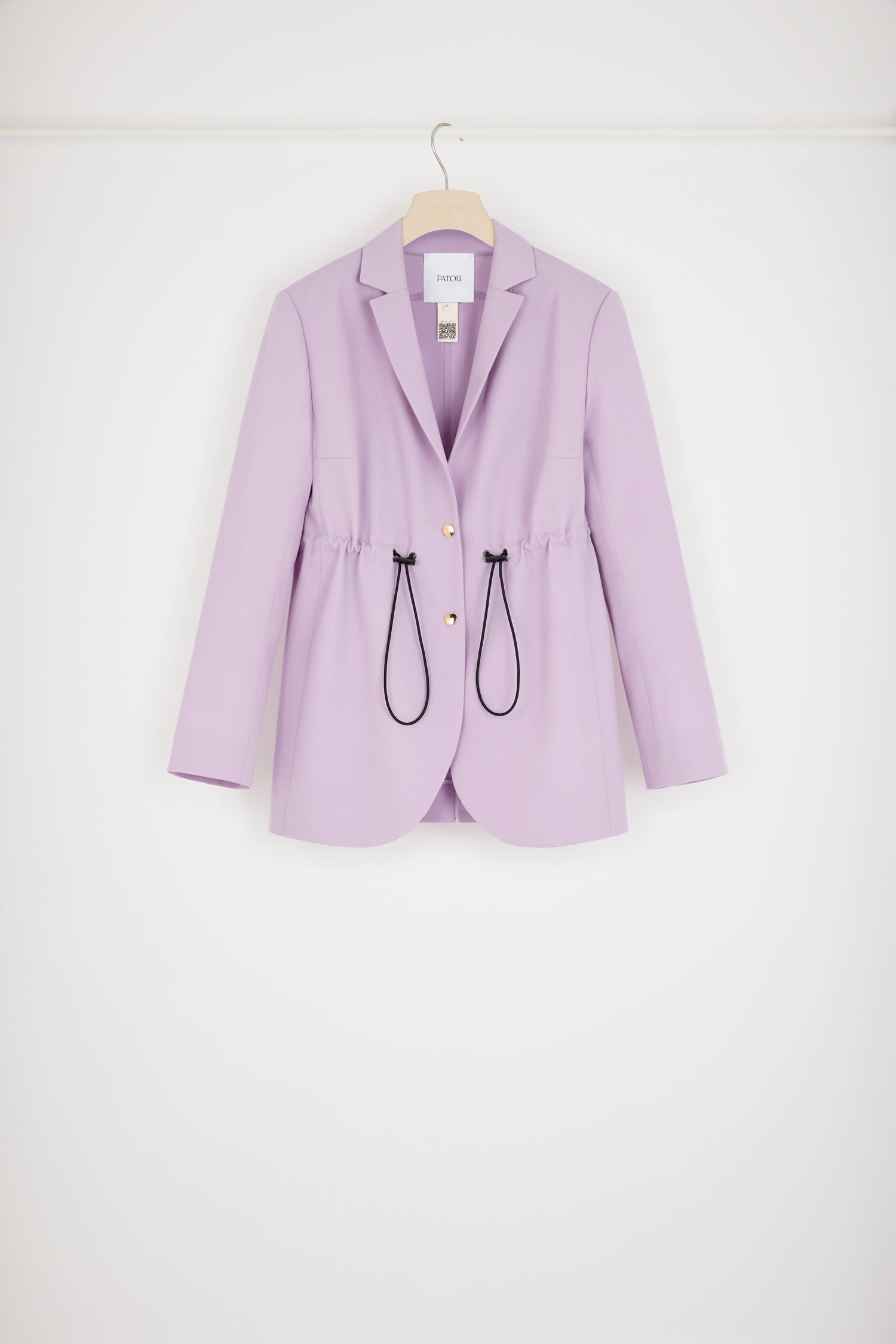 Patou - Drawstring jacket in virgin wool - Wisteria - Tailoring for the Patou generation.Wisteria purple virgin wool jacket. Single-breasted style. Two gold-tone stud buttons at the front. Drawstring waist. Single vent at the back. Unlined.