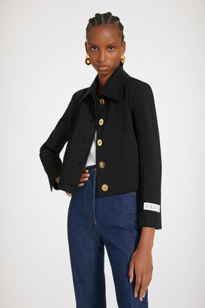 Veste courte en gabardine bio