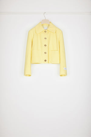 Short tailored jacket in cotton-blend tweed