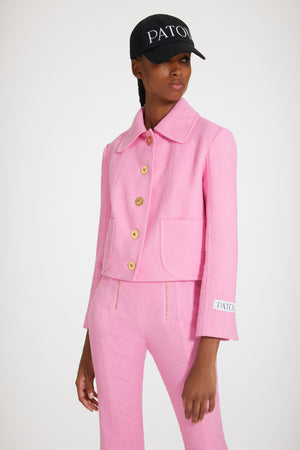 Veste courte en tweed de coton bio mélangé