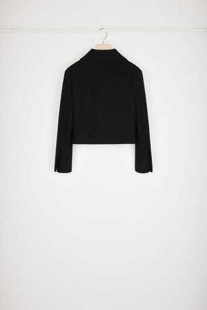Short tailored jacket in cotton-blend tweed