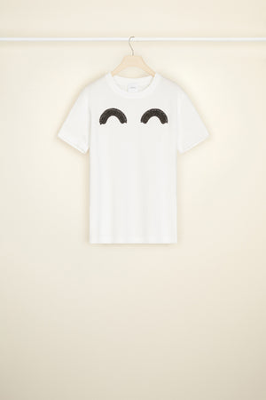 Embellished logo T-shirt in organic cotton