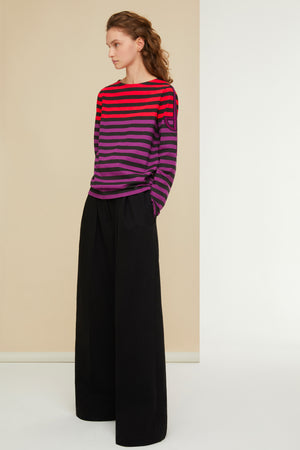 Multicoloured Breton top in organic cotton