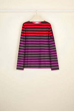 Multicoloured Breton top in organic cotton