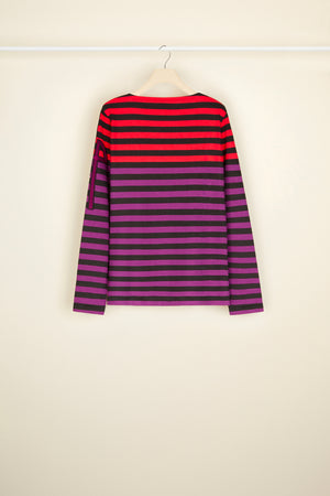 Multicoloured Breton top in organic cotton