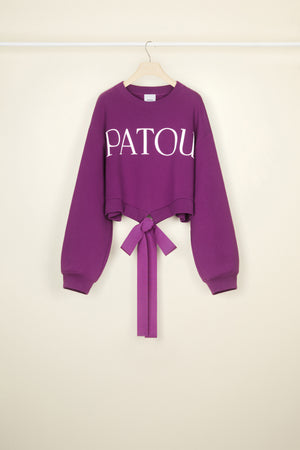 オーガニックコットン クロップド グログラン スウェットシャツ