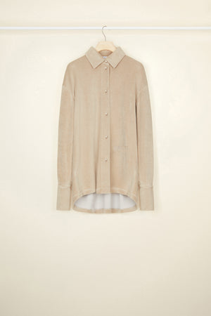 Oversized terry shirt in organic cotton blend
