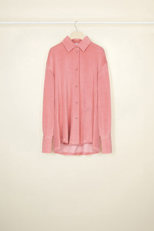Oversized terry shirt in organic cotton blend