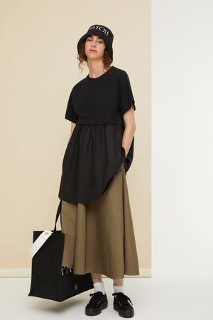 Vestito corto ibrido in cotone bio