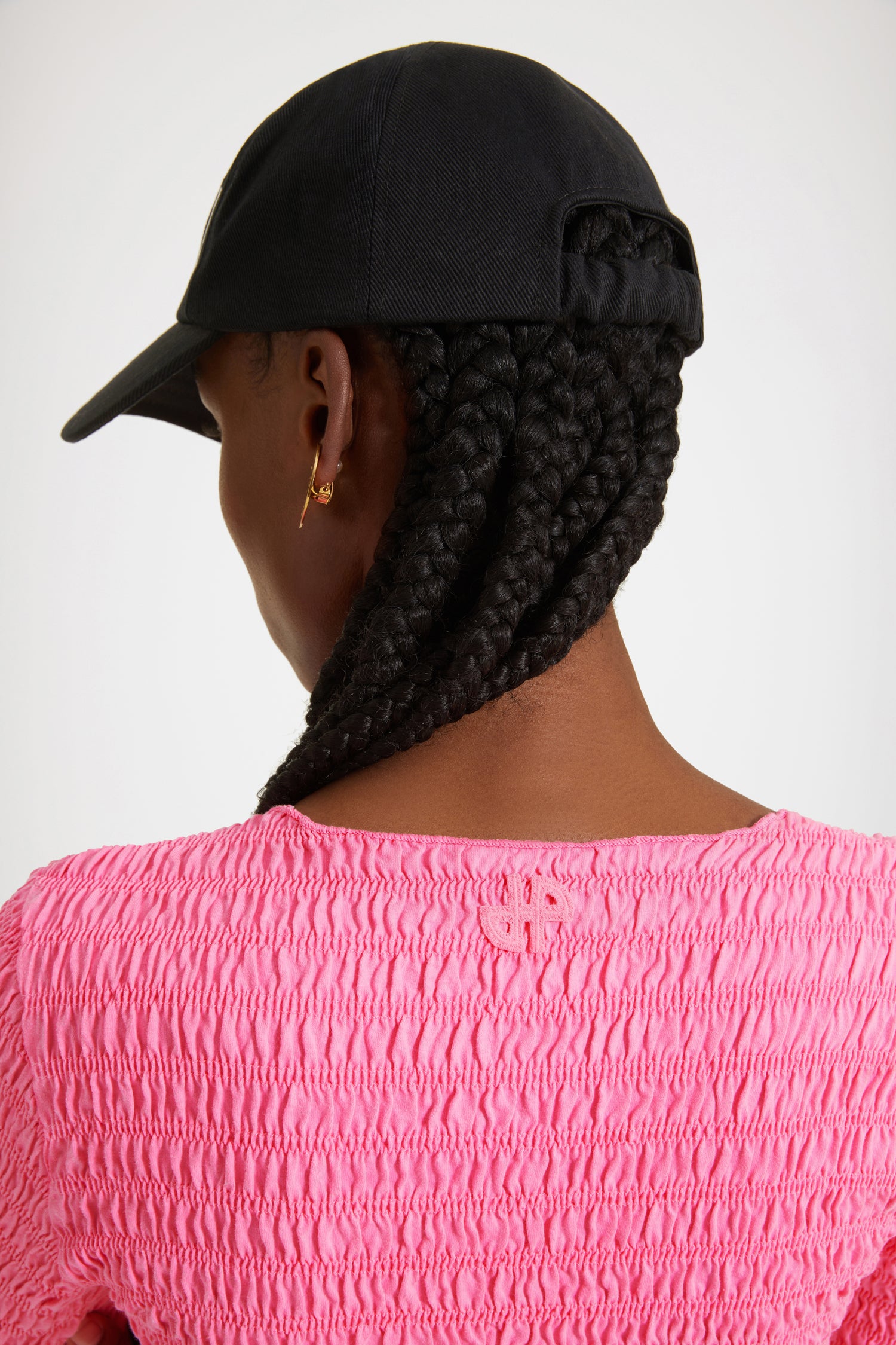 Patou - Smock dress in organic cotton - Begonia Pink - Smocking allowed - and very much encouraged!Begonia pink organic cotton dress. Fitted style. Smocked detailing all over. Round neckline. Long sleeves. Tonal JP monogram appliqué at the back.This dress is very skin-tight and fitted.
