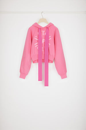 Medallion logo cropped hoodie in organic cotton