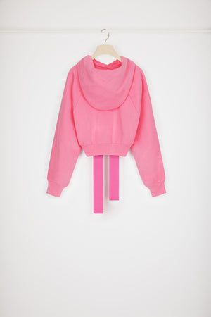Medallion logo cropped hoodie in organic cotton