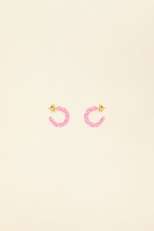 Small braided hoop earrings