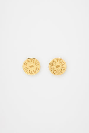 Coin earrings in gold-plated brass
