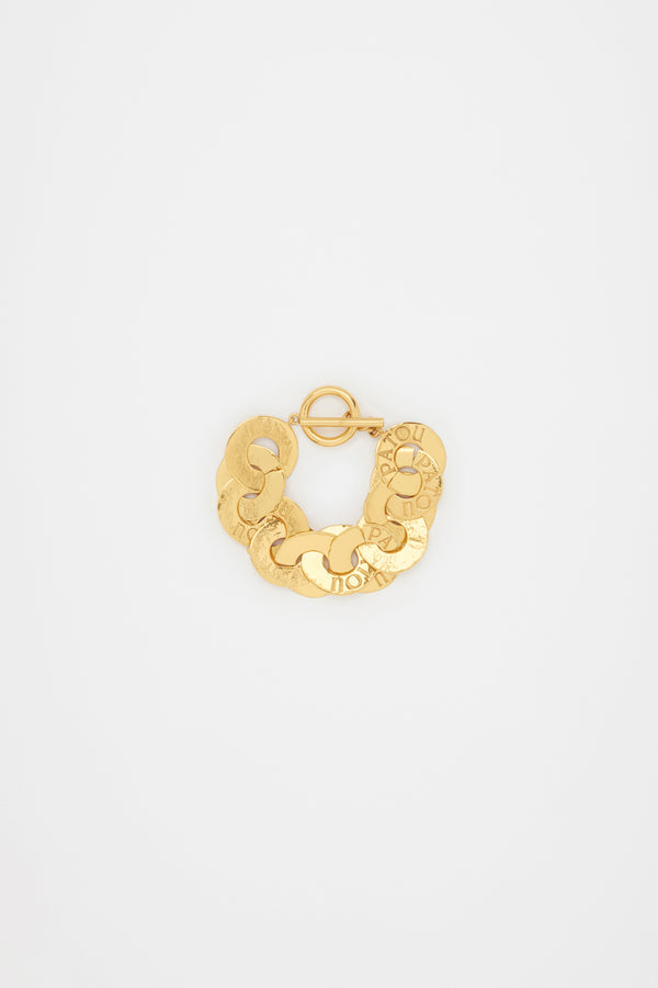 Patou - Coin bracelet in gold-plated brass