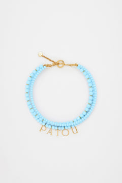 Collier Patou en perles de verre coloré et laiton