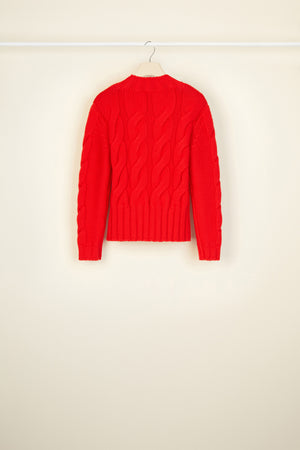 Zopfmuster-Pullover