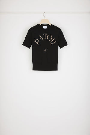 Patou jacquard knit top in organic cotton blend