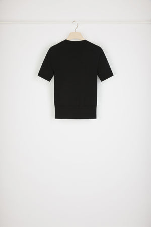 Patou jacquard knit top in organic cotton blend