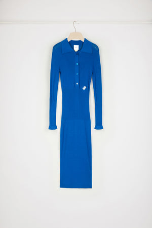 Knit polo midi dress in organic cotton