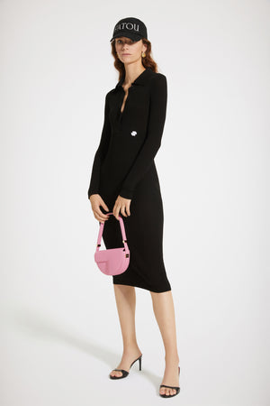 Vestito polo midi in maglia di cotone bio