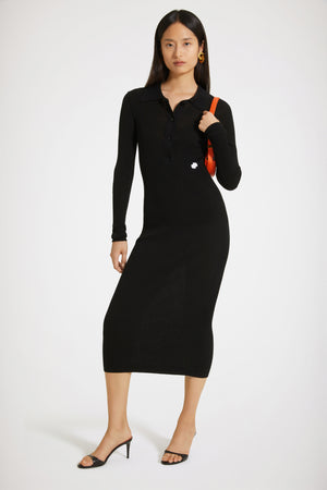 Vestito polo midi in maglia di cotone bio