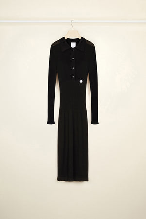 Vestito polo midi in maglia di cotone bio