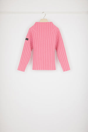 Wide rib knit jumper in wool and cashmere
