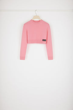 Maglione corto in lana e cachemire