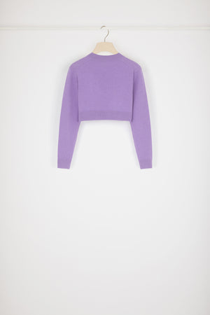 Cropped jumper in wool and cashmere