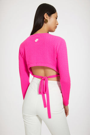 Maglia con schiena aperta in lana e cachemire
