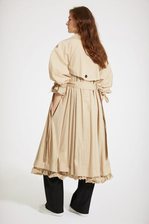 Trench in gabardine con fodera removibile
