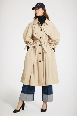Trench in gabardine con fodera removibile