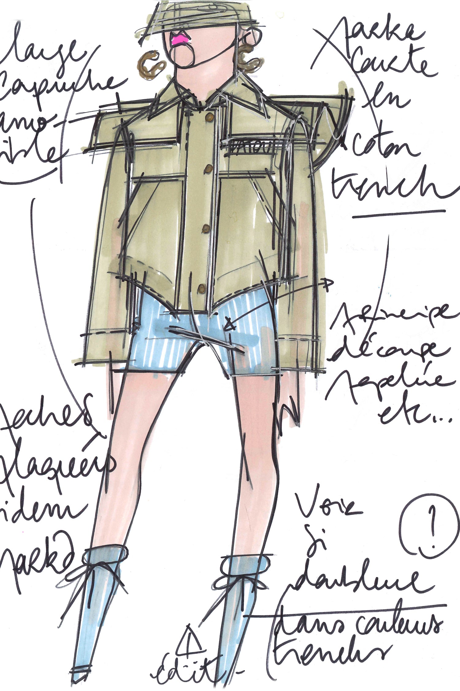 Patou - Parka corto con cappuccio rimovibile - Bronze - Più corto e più couture, il parka in versione Patou.Parka in cotone color bronzo. Lunghezza mini. Collo ampio in stile marinaio con cappuccio allacciato con un bottone sul retro. Bottoni a pressione. Tasche con apertura diagonale con logo Patou ricamato. Interamente foderato.