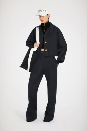 Cropped jacket in organic cotton