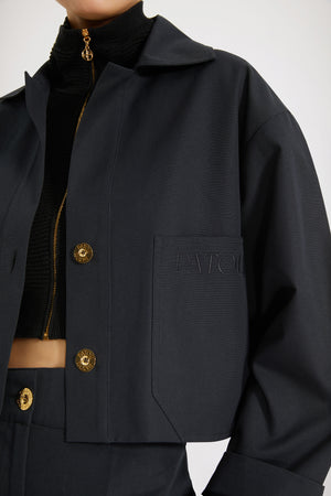 Cropped jacket in organic cotton