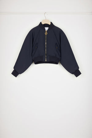 Cropped bomber jacket in recycled nylon