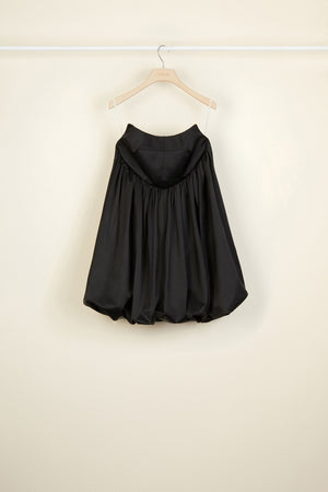 Strapless satin bubble dress