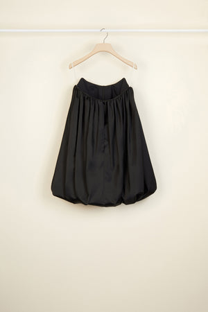 Strapless satin bubble dress