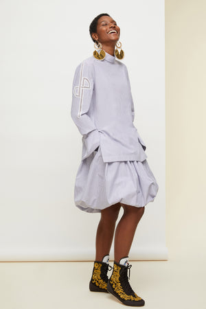 Guipure cut-out cotton top