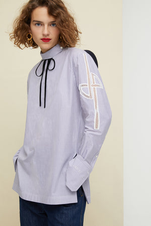 Guipure cut-out cotton top