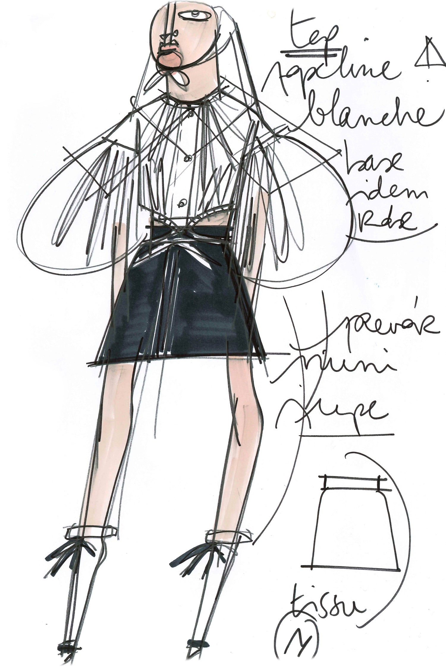 Patou - Mini jupe iconique en coton bouclé - Black - Le bouclé se décline en version été. Jupe en coton bouclé noir. Modèle court. Silhouette évasée. Pinces à l’avant et au dos. Fermeture par zip au dos.