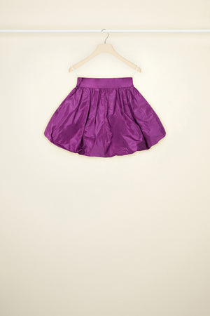 Mini bloomer belted skirt in eco-friendly faille