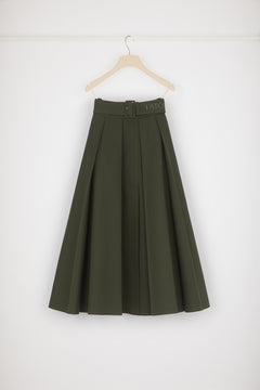 Gonna maxi plissettata in cotone bio