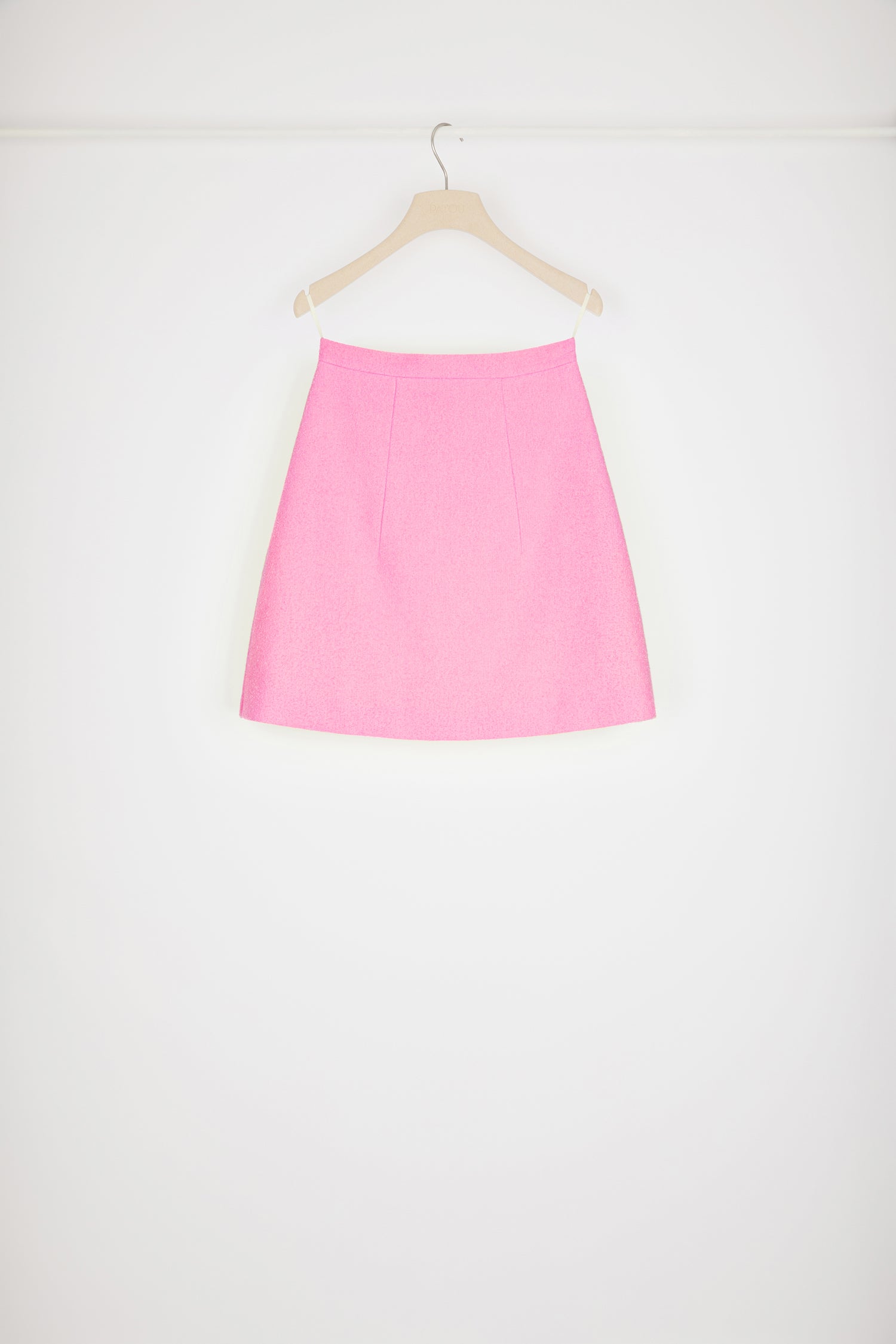 Patou - A-line mini skirt in cotton-blend tweed - Begonia Pink - A for A-line; A for adorable.Begonia pink cotton-blend tweed skirt. Short length. A-line construction. Darts at the front and back. Zip fastenig at the back.