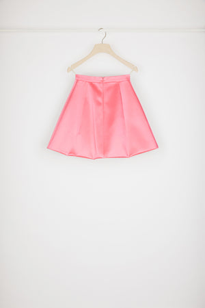 Mini skirt in cotton-blend satin